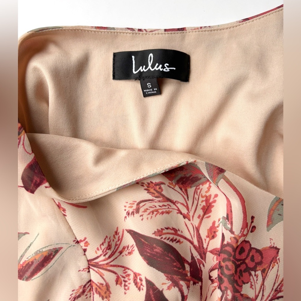 Lulus Earth Tone “Shifting Dears” Floral Feminine Bohemian Shift Dress NWT - Picture 14 of 15